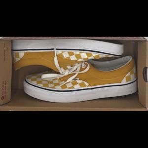 Gold/White Checkerboard Vans